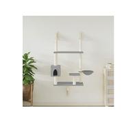 Vidaxl Arbre À Chat Mural Avec Griffoir Gris Clair 153 Cm