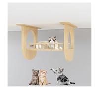 Arbre à Chat Mural, Combinaison Libre d'intérieur en Bois Massif de Pont Suspendu aérien et Plate-Forme Saut(S8)