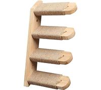Arbre à chat mural en bois - Échelle d'escalade spacieuse et escaliers - Meubles pour animaux domestiques - Perchoir à chat et étagère - Design lumineux pour chats actifs