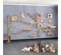 Arbre à Chat Mural, Parcours et Étagère pour Chat, Panneau Épais pour Entretien et Nettoyage Faciles, Combinaison Gratuite à Faire Soi-même (Size : B17-35PCS)