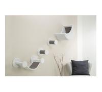 Arbre à chat mural - TRIXIE - Paysage d'escalade modulable - Chaise longue 78x30x30 cm - Hamac & 2 marches sisal - Blanc/Gris