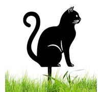 Arbre à chat noir - Poteaux pour chat en métal de 17/22/24 cm | Tenture noire en plein air, artisanat fin, décorations de pelouse pour pelouse de jardin, patio, amoureux des animaux décoration de