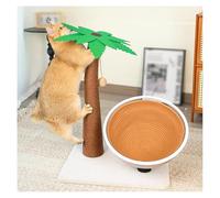 Arbre a Chat Palmier avec Lit, Griffoirs, Balles De Jeu Et Feuilles 3 en 1, 62cm H Griffoir a Chat Base Stable