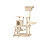 Arbre à chat - TECTAKE - Mobilier pour chat STOKELEY 141 cm de hauteur avec zones de couchage et cordelette - Beige