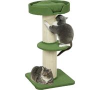 Arbre à chat PawHut 91 cm Tour pour chats avec troncs en sisal, plate-forme, coussin Arbre à chat à plusieurs étages, arbre à grimper, pour chats de taille moyenne, vert