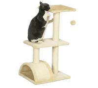 PawHut Arbre à Chat Arbre à Grimper griffoir pour Chat Hauteur 72 cm Balle Suspendue crème