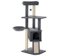 Arbre à chat - PawHut - centre activités multi-équipé griffoirs grattoir jeu boule niche plateformes - peluche - gris