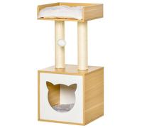 PawHut Arbre à Chat griffoir pour Chat Arbre à Grimper Niche Maison pour Chat Plate-Forme supérieure Balle Suspendue Hauteur 81 cm