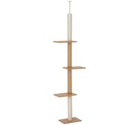 Arbre à Chat PawHut Hauteur de Plafond, 228-260 cm Arbre à Chat réglable en Hauteur Arbre à Grimper pour Chats avec 3 Niveaux, Arbre à Chat, Arbre de Jeu du Sol au Plafond Kaki