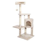 Arbre à Chat Plusieurs Niveaux 112 cm de Haut, 1 Niche, 3 La Plateforme, 1 Pompons, 1 Corde en sisal et Arbre à Chat pour Jouer et se Reposer, Beige Inventaire en Allemagne