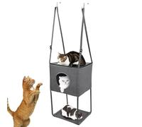 Arbre à Chat Porte Intérieure, Hamac 40×34cm,Lit Pliable Respirant pour Grands Chats | Perchoir Réglable Monté sur Portes, 16×13 Pouces, Confort Saisonnier Pours Maison et Appartement