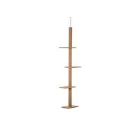 PawHut Arbre à chat poteau à griffer hauteur réglable dim. 43L x 27I x 228-260H cm 4 niveaux d'activités marron