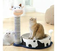 Arbre à Chat pour Chat 55 cm avec Base en Papier ondulé de qualité spéciale de 50 cm, griffoir pour Chats d'intérieur avec Balle Suspendue, Blanc