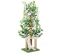 Arbre à chat pour escalade, arbre à chat avec feuilles pour chats d'intérieur - Pour grimper, se cacher, gratter et dormir