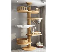 Arbre à chat pour grands chats - Meubles multi-niveaux du sol au plafond avec hamac et griffoirs - Condo intérieur pour grands chats et chatons