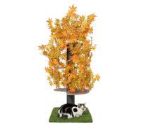 Arbre à Chat pour Grimper, se Cacher et Dormir - Griffoir Breveté à Feuilles, Plusieurs Niveaux, Montage Facile - Matériaux sans Danger pour Les Animaux, très Solide - 160cm Automne