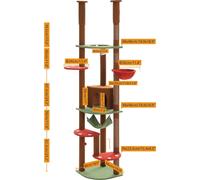 Arbre à chat réglable en hauteur, Design à cinq niveaux, stable et sûr, AMT0119BN, XL