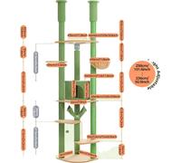 Arbre à chat réglable en hauteur, Design à cinq niveaux, stable et sûr, AMT0119GN, XL