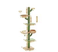 Arbre à chat réglable en hauteur, forme de cactus à 5 étages, troncs à griffer en sisal, AMT0246GNtraduireenfrançaiscomme illustréenconservant la structure et la signification originales pour les locu