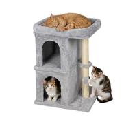 Relaxdays Arbre à chat 2 niches & couchage