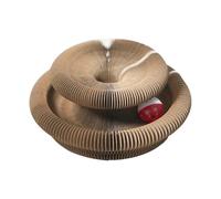 Arbre à chat rond en carton avec cloche, arbre à chat magique aventure avec boules pour chat, exercice mental interactif ultime pour le jouet