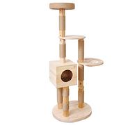 Arbre à Chat Simba 1,63 m, Couleur : crème, griffoir, Jouet Chat, Grimper, griffer, Couchage