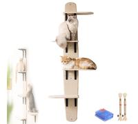 Arbre à chat suspendu à la porte, tour d'escalade murale verticale avec étagères, perchoir robuste for chats monté sur porte, 4 niveaux d'escalade amovibles à l'arrière des portes for les chats d'inté