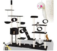 Tectake® Arbre à Chat XXL H261 cm - Griffoir en Sisal, Jeux, Accessoire, Grattoir, Tunnel, Niche, Couchage, Hamac, Panier, Lit pour Chat