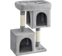 Arbre À Chat, Tour À Chat 74 Cm, M, Appartement Pour Chat De Taille Moyenne Jusqu'à 5 Kg, Grand Chat, 2 Grottes À Chat, Poteau, Gris Clair P