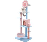 Arbre à Chat Tour à Chat Condo pour Chat Poteaux à gratter en sisal avec Plate-Forme de Saut et Anneau pour Chat Meubles pour Chat Centre d'activités Maison de Jeu pour Chaton