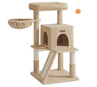Arbre à Chat, Tour de Jeux, Grand Plate-Forme, Marron Camel À propos de cet article[BIENVENUS AUX GROS CHATS]Avec une grande plate-forme de 45 x 30 cm, les gros chats peuvent enfin s'étirer et se déte