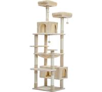 Arbre à chat tour, hauteur 184 cm, hamac spacieux et grottes, AMT0204BG, TELLE QUELLE IMAGINATION