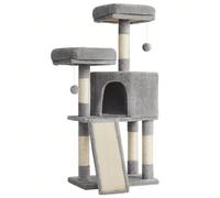 Arbre à Chat, Tour Poteaux à Gratter 115 cm, Gris Clair À propos de cet articlePetit espace, grande joie : Faire plaisir à son chat quand on vit dans un petit espace ? C'est possible avec cet arbre de