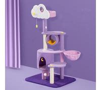 Arbre À Chat Tour Pour Grands Chats, Arbre À Chat De 65 Pouces Pour Chats D'intérieur, Centre D'activités Pour Chats D'intérieur, Arbre À Chat Tour Avec Griffoir, Hamac Et Niche,60*48*150cm