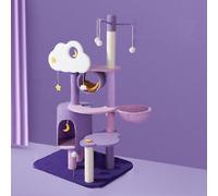 Arbre À Chat Tour Pour Grands Chats, Arbre À Chat De 65 Pouces Pour Chats D'intérieur, Centre D'activités Pour Chats D'intérieur, Arbre À Chat Tour Avec Griffoir, Hamac Et Niche,60*48*140cm