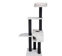 TRIXIE Arbre à Chat Nita 147 cm en Gris Clair - Arbre à Chat Multi-Niveaux avec Surfaces de Couchage douillettes et griffoirs Robustes, Confortable & Stable