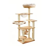 Arbre À Chat Vertical De Luxe avec Deux Hamacs Et Une Capsule Spatiale, Griffoir À Plusieurs Niveaux pour Chatons Et Chats Adultes.