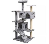 Arbre à chat - vidaXL - 125 cm - Griffoir Sisal - Couleur Gris - Pour Chats Moyens