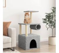 Arbre à chat - vidaXL - Gris clair - 109,5 cm - Sisal naturel - Peluche douce