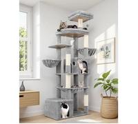Arbre à chat XXL - HOLISANE - 193 cm - 2 grandes niches - Hamac 50x40 cm - Pour 3-5 grands chats