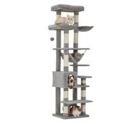 Arbre à Chat XXL Robuste pour Grands Chats, Onze poteaux à griffer en sisal, hamac, Grandes Plateformes, Jouets Suspendus et Maison Solide, mobilier pour Chats d’intérieur