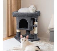 Arbre à Chat - YAHEETECH - Design avec Niche et Plate-forme - Gris Foncé - Petit moins de 100 cm
