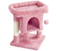 Arbre à Chat - YAHEETECH - Design avec Niche et Plate-forme - Rose - Pour Chat Petit - Hauteur 59cm