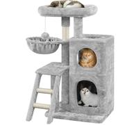 Arbre à Chat YAHEETECH - Petit Arbre à Grimper avec Niches et Griffoir en Sisal - 94cm Gris Clair