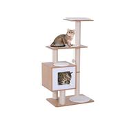 Arbre à chats design contemporain griffoirs grattoirs sisal naturel centre d'activités niche plate-formes jeu boules suspendues 71L x 49l x 120H cm