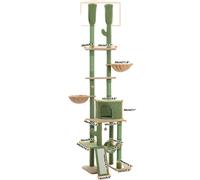 Arbre à chats, hauteur réglable 216 cm - 285 cm, cinq niveaux de jeu, AMT0221GN, L