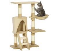 Arbre à chats multi-équipements griffoirs grattoirs plateformes niche échelle hamac corde 55L x 30l x 96H cm marron 55x30x96cm