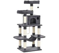 Arbre à chats multi-équipements griffoirs grattoirs plateformes niche hamac paniers corde jouets suspendus dim. 60L x 48l x 144H cm