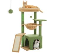 Arbre à chats, structure à trois couches, griffoirs en sisal, AMT0271GN, L