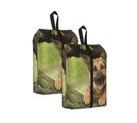 Arbre à Chiens Berger Allemand， Lot de 2 Sacs à Chaussures de Voyage, Sacs de Rangement imperméables, Organisateur de Chaussures pour Les Voyages et la Maison